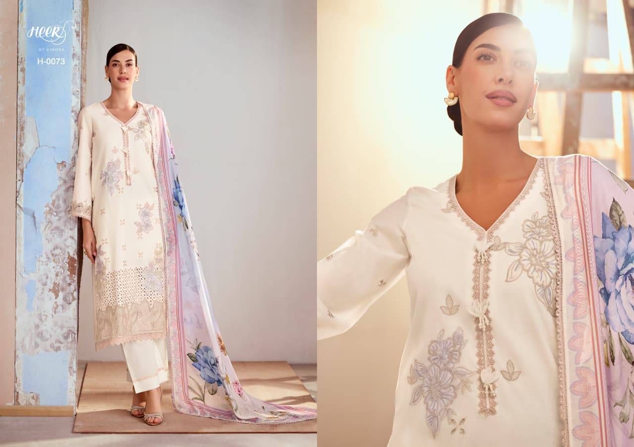 Crimson cotton vol-251 by Heer 0071 to 0076 series Beautiful Fancy Stylish Colourful casual Pure cotton lawn Dresses At Wholesale Price
